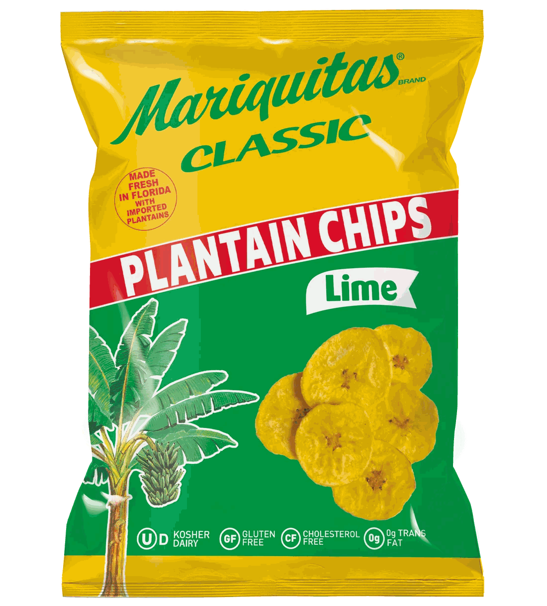 Lime flavored plantain chips