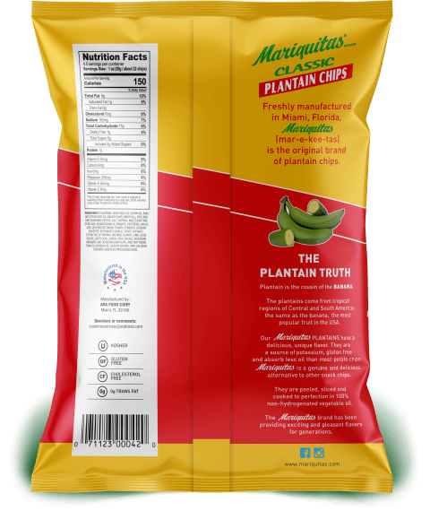 Mariquitas Caribbean Zest packaging back side