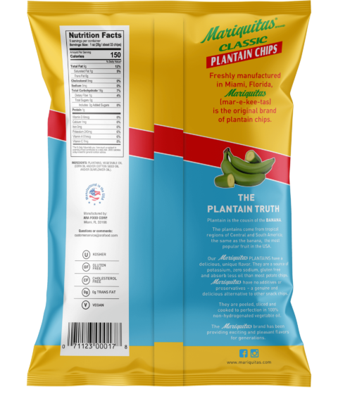 Mariquitas No Salt packaging back side